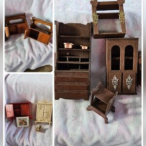 Miniature Hand Crafted Wooden Furniture 12 Piece Set